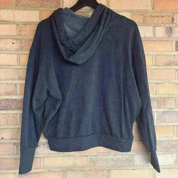 Express embellished drawstring long sleeve pullover fleece sweatshirt hoodie - Picture 7 of 8